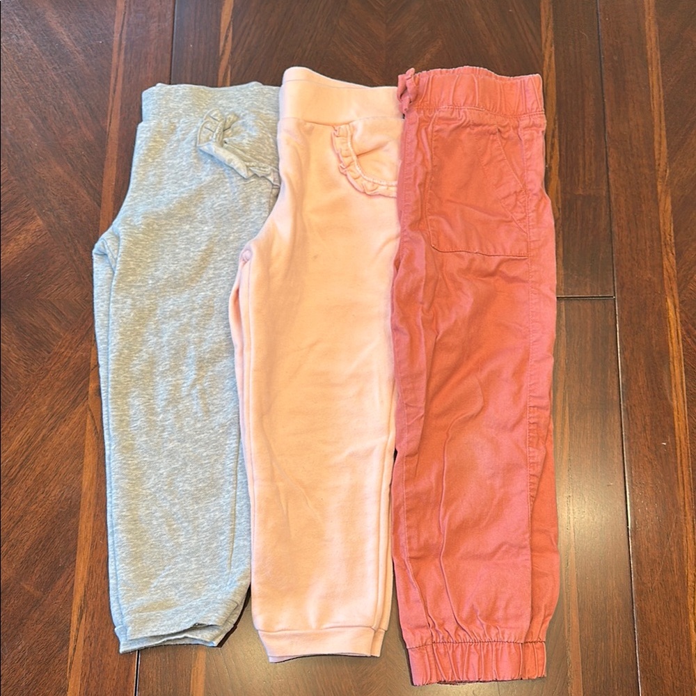 Kids' Jogger Pants Set - Gray, Pink, and Coral